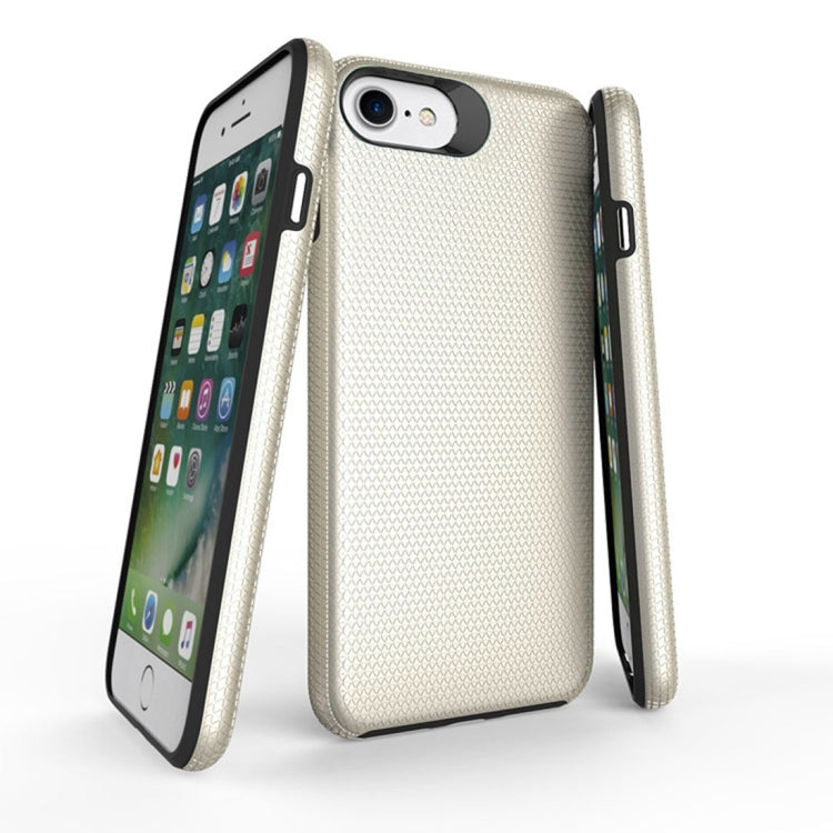 For iPhone SE 2020 & 8 & 7 PC + TPU Chrome Plated Press Button Anti-slip Protective Back Cover Case