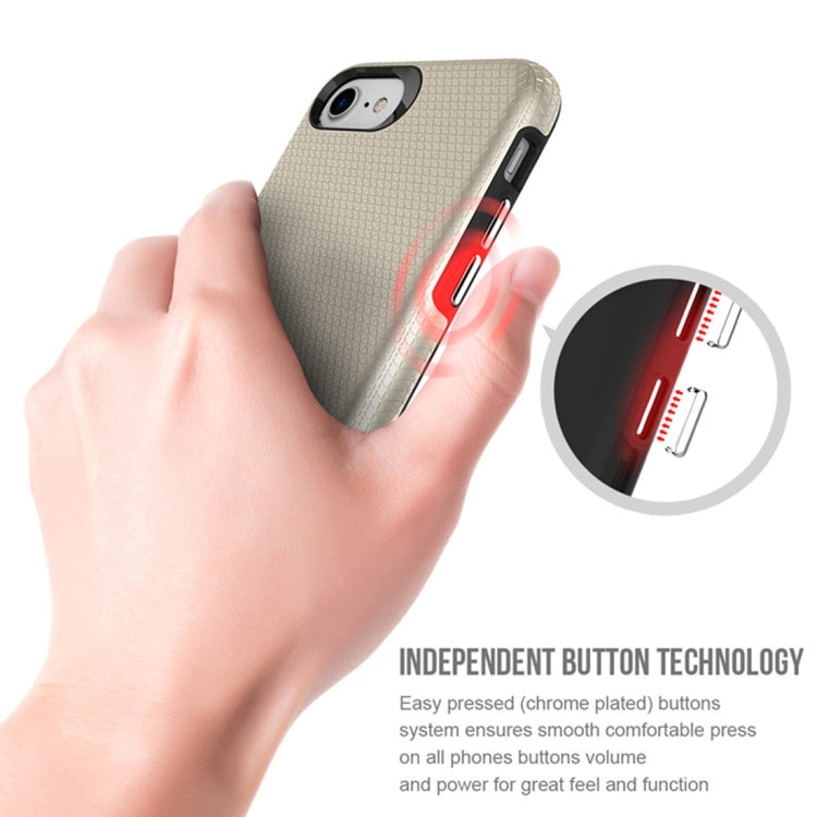 For iPhone SE 2020 & 8 & 7 PC + TPU Chrome Plated Press Button Anti-slip Protective Back Cover Case