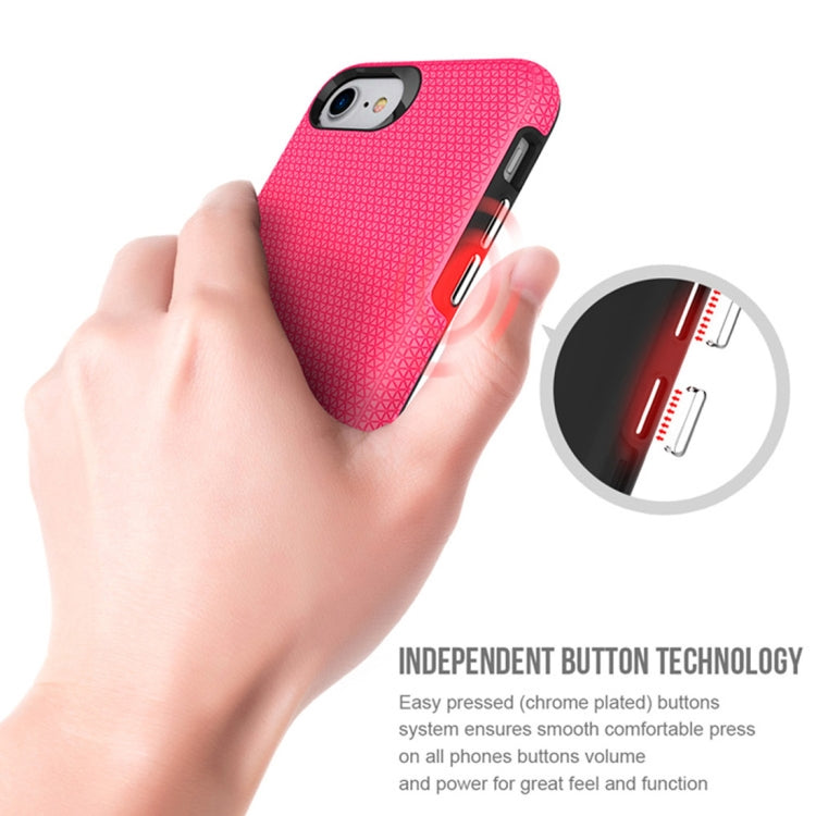 For iPhone SE 2020 & 8 & 7 PC + TPU Chrome Plated Press Button Anti-slip Protective Back Cover Case