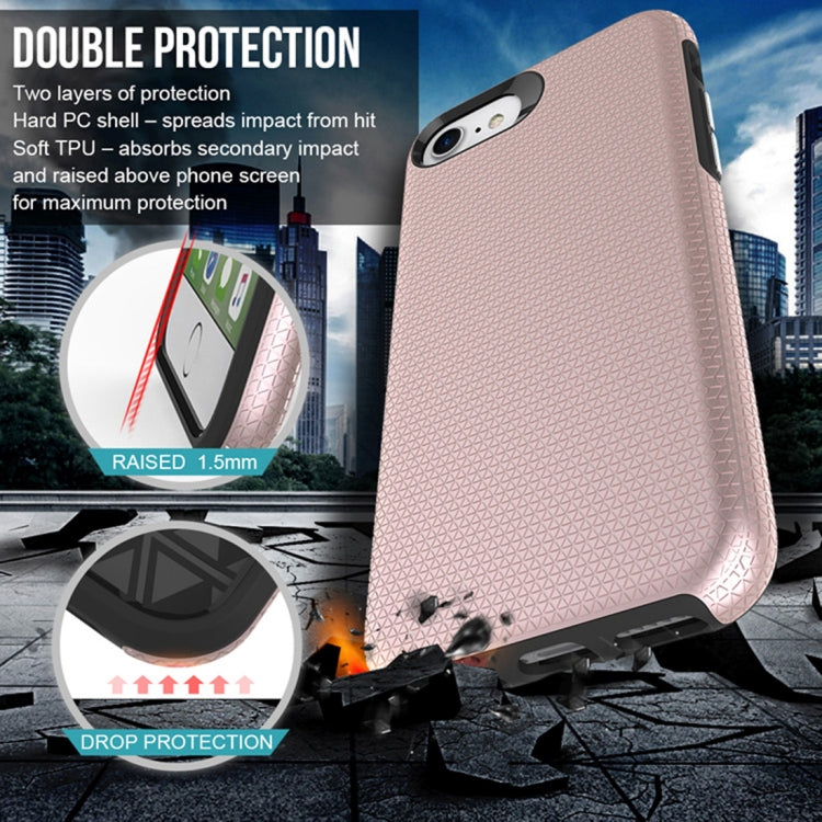 For iPhone SE 2020 & 8 & 7 PC + TPU Chrome Plated Press Button Anti-slip Protective Back Cover Case
