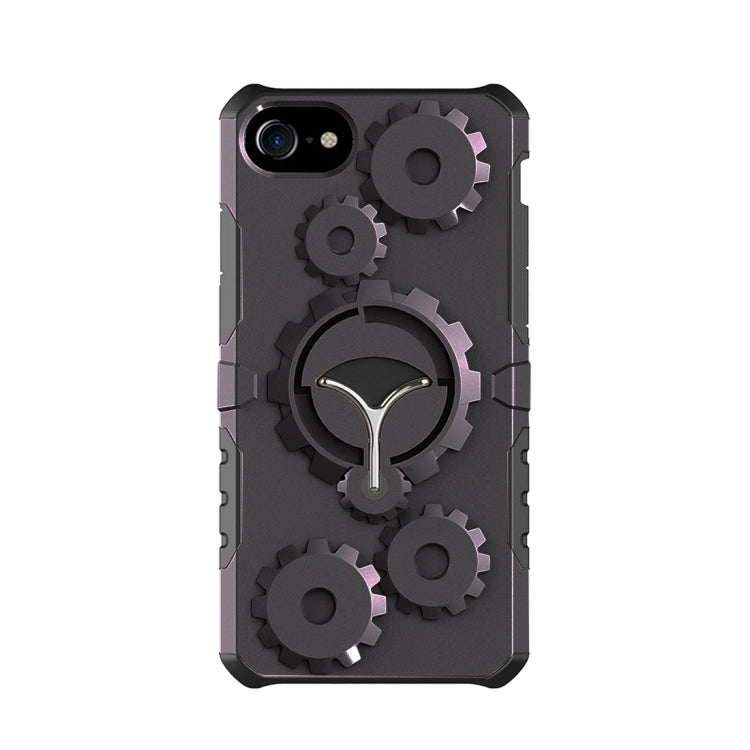 For  iPhone 8 & 7  Gearwheel Style TPU + PC Multi-function Outdoor Sports Protective Back Cover Case With 360 Degree Rotatable Holder & Armband
