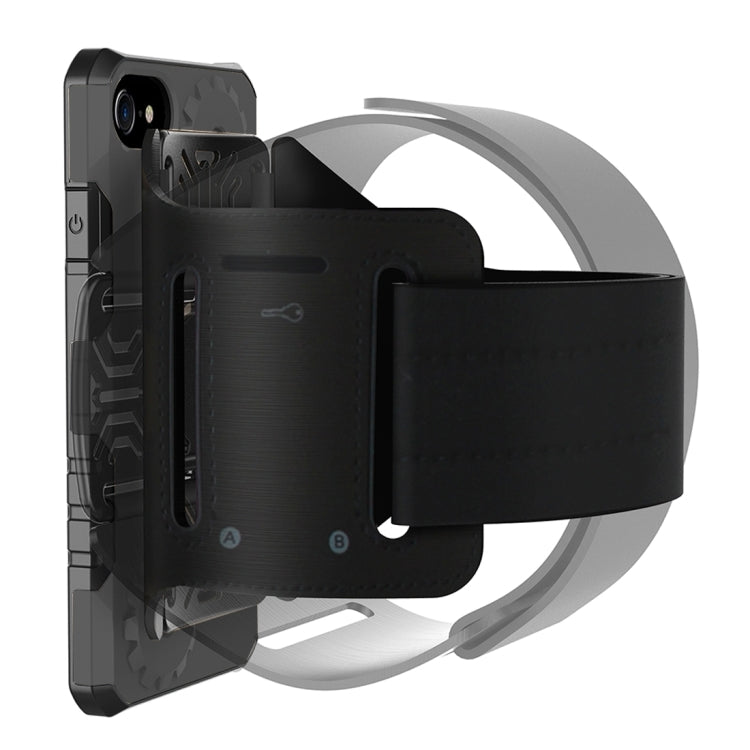 For  iPhone 8 & 7  Gearwheel Style TPU + PC Multi-function Outdoor Sports Protective Back Cover Case With 360 Degree Rotatable Holder & Armband
