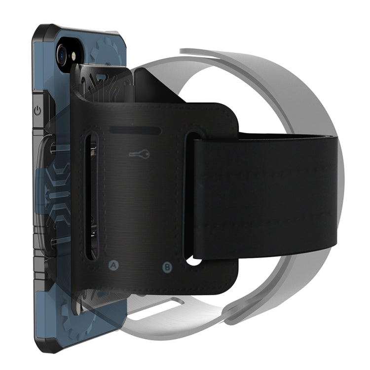 For  iPhone 8 & 7  Gearwheel Style TPU + PC Multi-function Outdoor Sports Protective Back Cover Case With 360 Degree Rotatable Holder & Armband