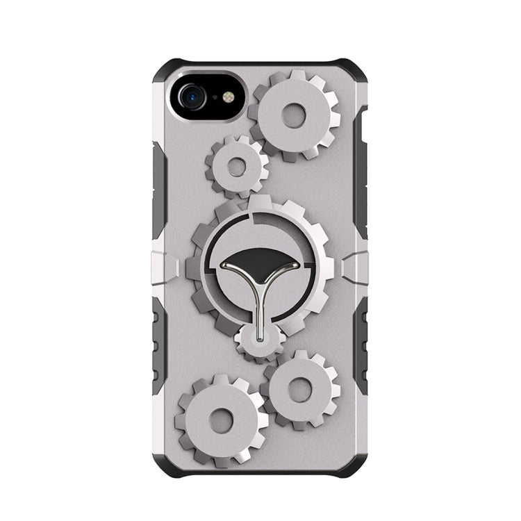 For  iPhone 8 & 7  Gearwheel Style TPU + PC Multi-function Outdoor Sports Protective Back Cover Case With 360 Degree Rotatable Holder & Armband