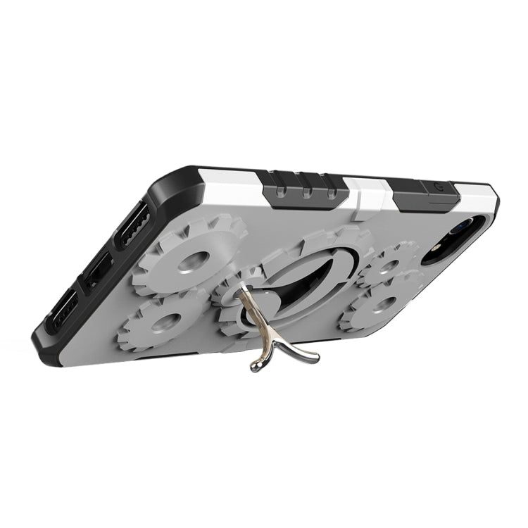 For  iPhone 8 & 7  Gearwheel Style TPU + PC Multi-function Outdoor Sports Protective Back Cover Case With 360 Degree Rotatable Holder & Armband