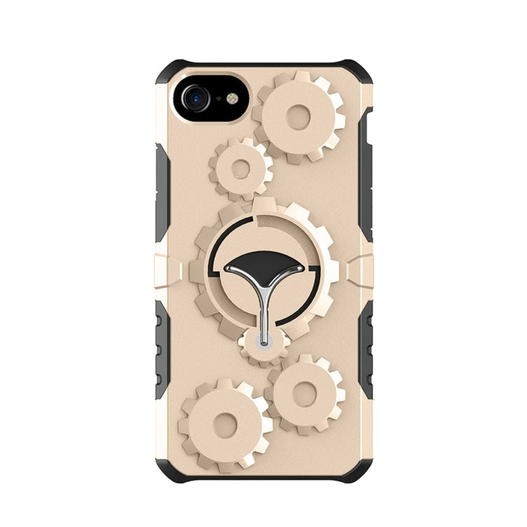 For  iPhone 8 & 7  Gearwheel Style TPU + PC Multi-function Outdoor Sports Protective Back Cover Case With 360 Degree Rotatable Holder & Armband