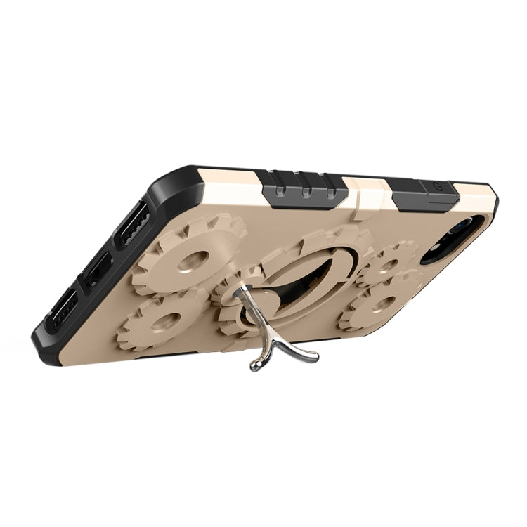 For  iPhone 8 & 7  Gearwheel Style TPU + PC Multi-function Outdoor Sports Protective Back Cover Case With 360 Degree Rotatable Holder & Armband