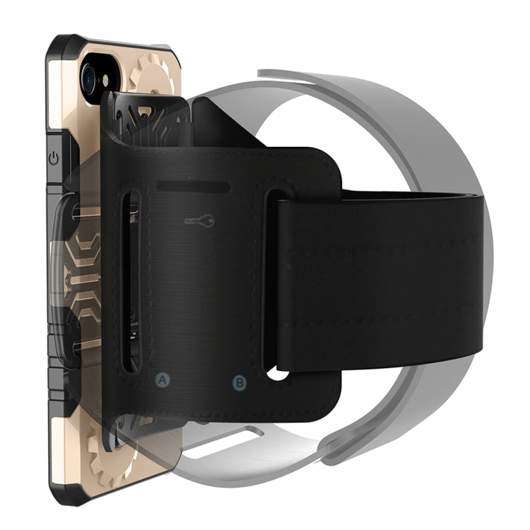 For  iPhone 8 & 7  Gearwheel Style TPU + PC Multi-function Outdoor Sports Protective Back Cover Case With 360 Degree Rotatable Holder & Armband