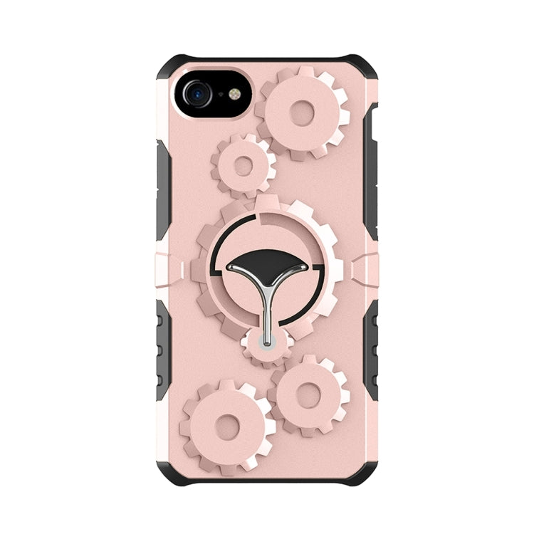 For  iPhone 8 & 7  Gearwheel Style TPU + PC Multi-function Outdoor Sports Protective Back Cover Case With 360 Degree Rotatable Holder & Armband