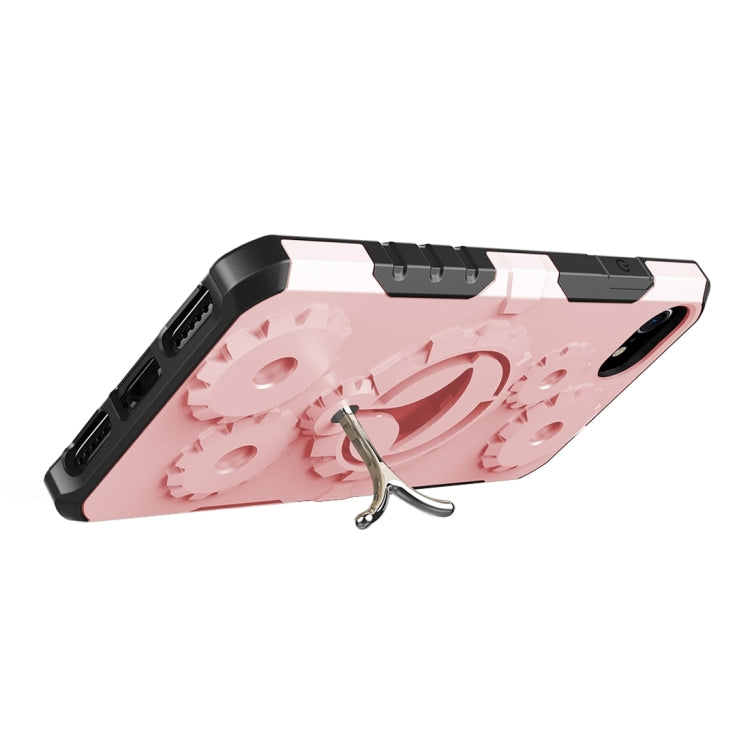 For  iPhone 8 & 7  Gearwheel Style TPU + PC Multi-function Outdoor Sports Protective Back Cover Case With 360 Degree Rotatable Holder & Armband