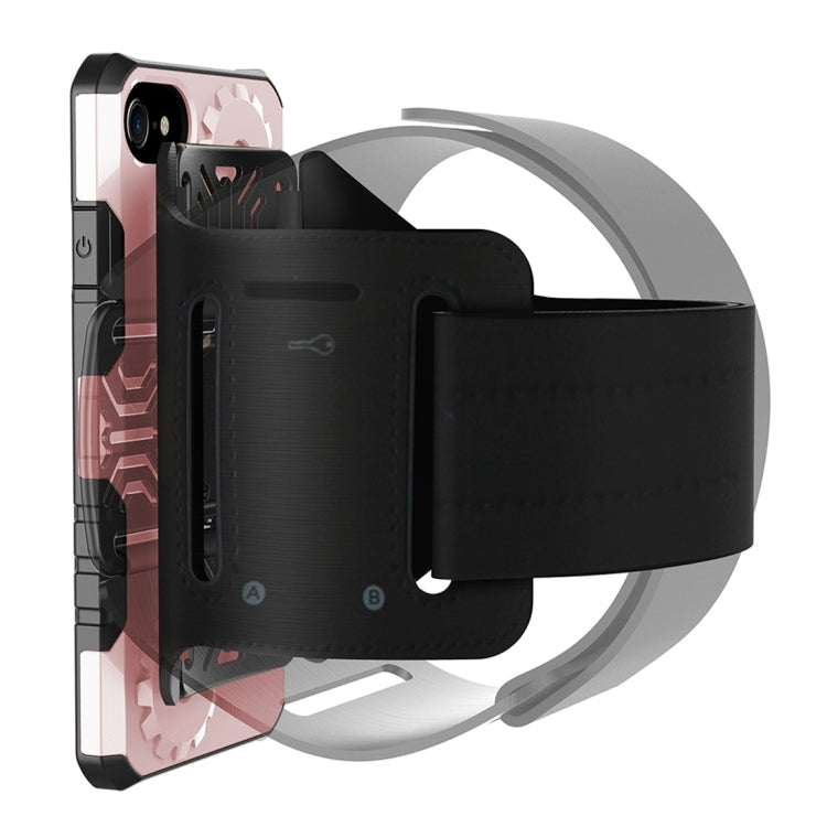 For  iPhone 8 & 7  Gearwheel Style TPU + PC Multi-function Outdoor Sports Protective Back Cover Case With 360 Degree Rotatable Holder & Armband