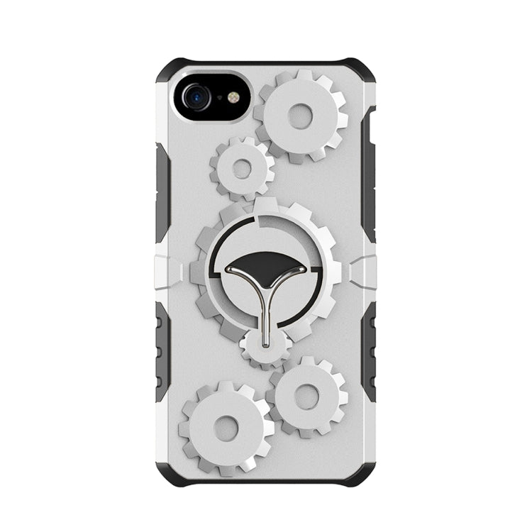 For  iPhone 8 & 7  Gearwheel Style TPU + PC Multi-function Outdoor Sports Protective Back Cover Case With 360 Degree Rotatable Holder & Armband