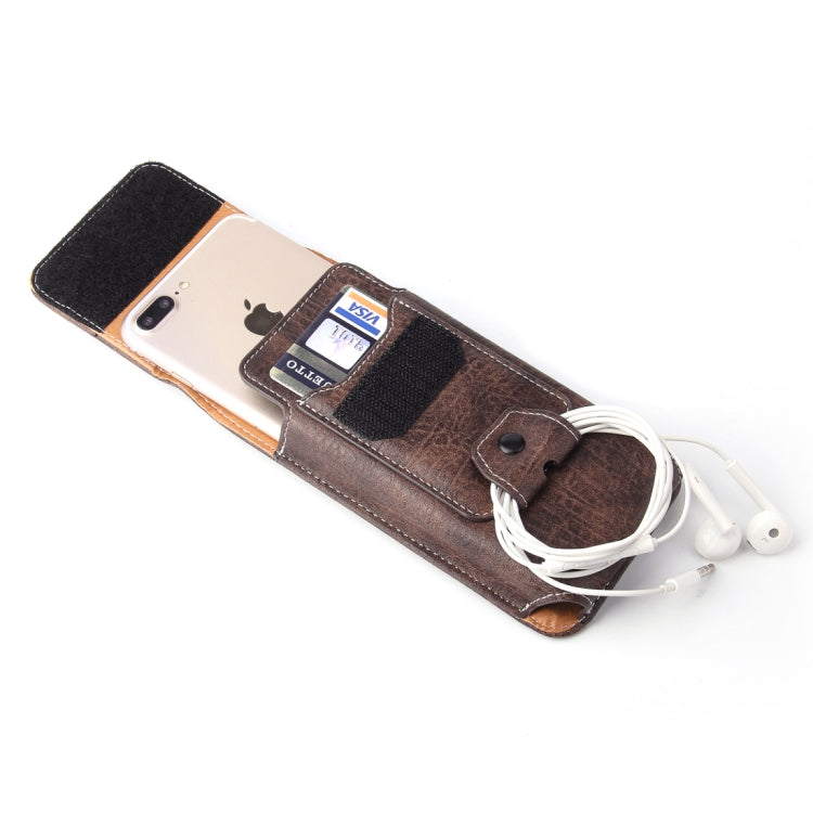 For  iPhone 8 & 7  & 6s & 6 Vertical Flip Retro Elephant Texture Leather Case / Waist Bag with Card Slots & Back Splint & Buckle & Earphone Hole