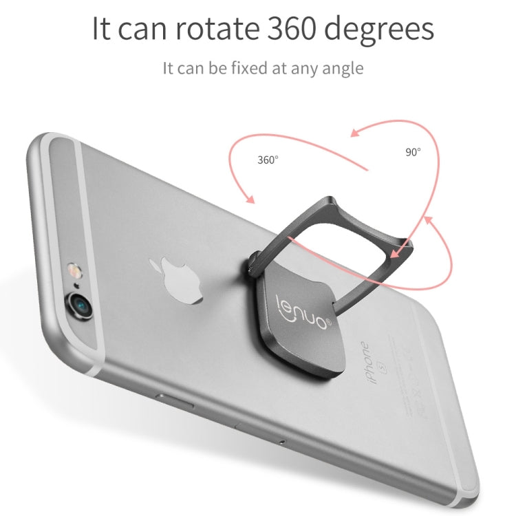 Lenuo DL-21 Universal Magnetic 360 Degree Rotation Quadrilateral Style Ring Phone Holder Stand, For iPhone / Huawei / Samsung / HTC / Sony / LG Mobile Phone