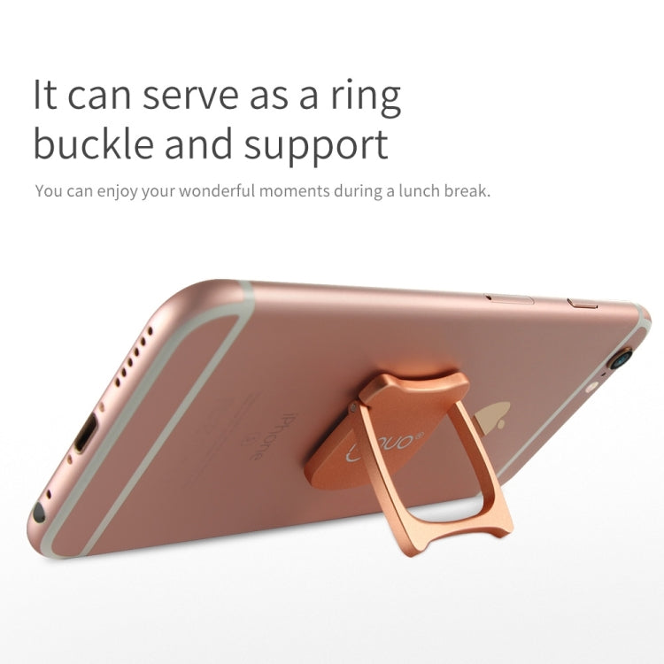 Lenuo DL-21 Universal Magnetic 360 Degree Rotation Quadrilateral Style Ring Phone Holder Stand, For iPhone / Huawei / Samsung / HTC / Sony / LG Mobile Phone