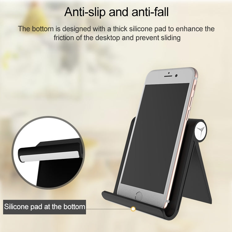 Lenuo DL-19 Universal ABS + Silica Gel Desktop Holder Multi-Angle Desk Stand for 3.5-11 inch Mobile Phone & Tablet