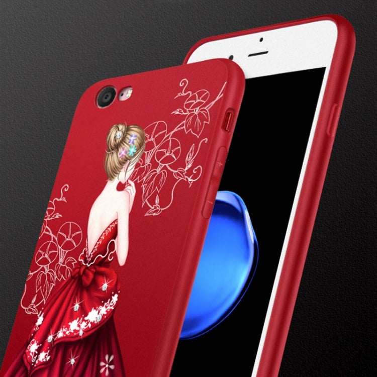 For  iPhone 8 & 7 Painted Embossment Full Coverage Protective Back Cover Case