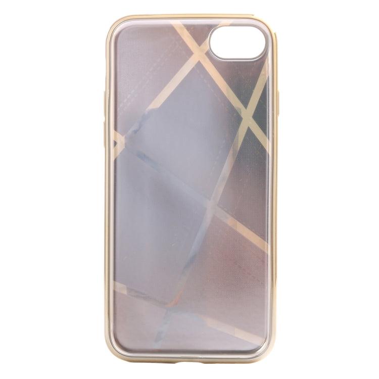 For  iPhone 8 & 7  Rhombus Cloth Pattern Electroplating TPU Protective Case