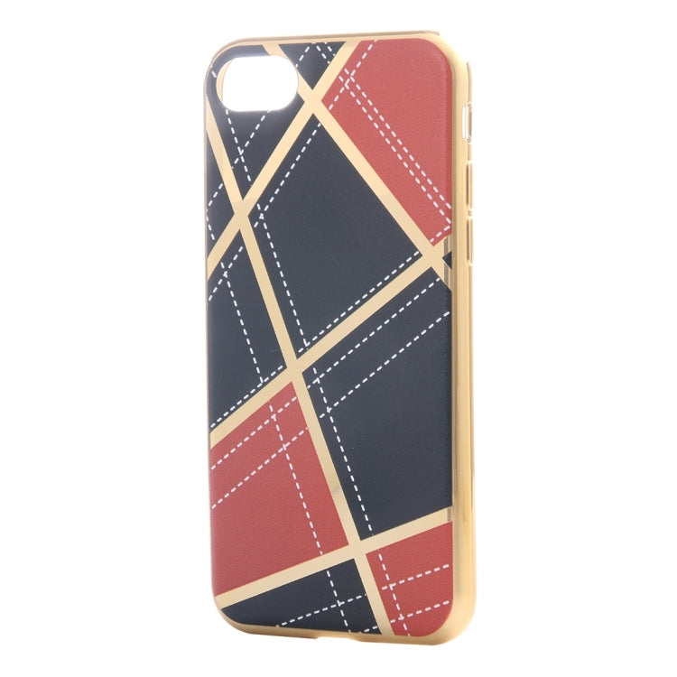 For  iPhone 8 & 7  Rhombus Cloth Pattern Electroplating TPU Protective Case
