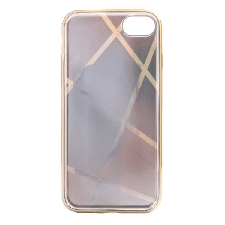 For  iPhone 8 & 7  Rhombus Cloth Pattern Electroplating TPU Protective Case