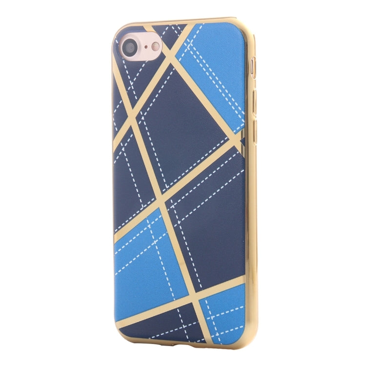 For  iPhone 8 & 7  Rhombus Cloth Pattern Electroplating TPU Protective Case
