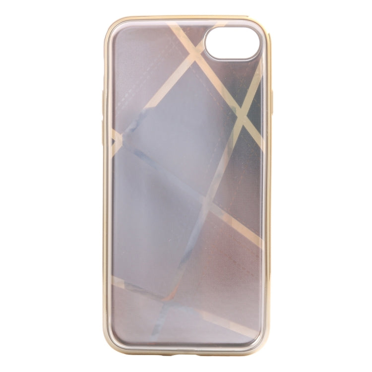 For  iPhone 8 & 7  Rhombus Cloth Pattern Electroplating TPU Protective Case