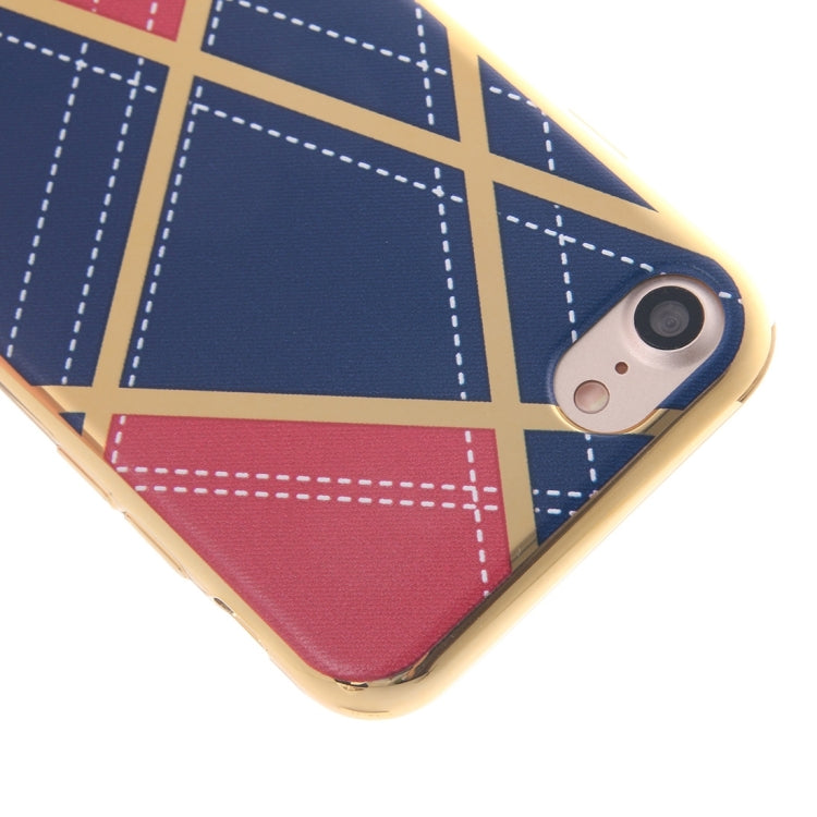 For  iPhone 8 & 7  Rhombus Cloth Pattern Electroplating TPU Protective Case
