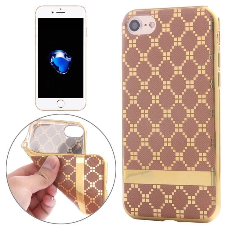 For  iPhone 8 & 7  Small Cubes Cloth Pattern Electroplating TPU Protective Case