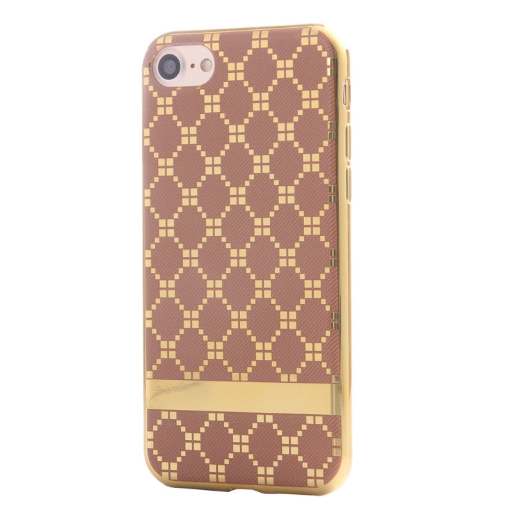 For  iPhone 8 & 7  Small Cubes Cloth Pattern Electroplating TPU Protective Case