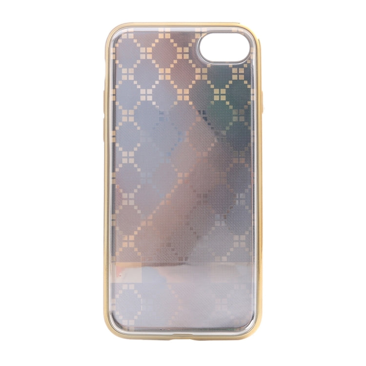 For  iPhone 8 & 7  Small Cubes Cloth Pattern Electroplating TPU Protective Case