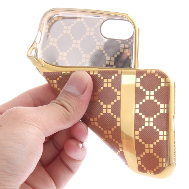 For  iPhone 8 & 7  Small Cubes Cloth Pattern Electroplating TPU Protective Case