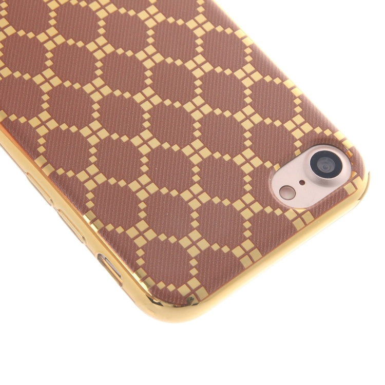 For  iPhone 8 & 7  Small Cubes Cloth Pattern Electroplating TPU Protective Case