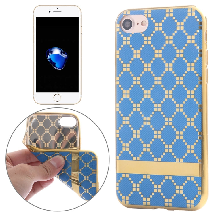 For  iPhone 8 & 7  Small Cubes Cloth Pattern Electroplating TPU Protective Case