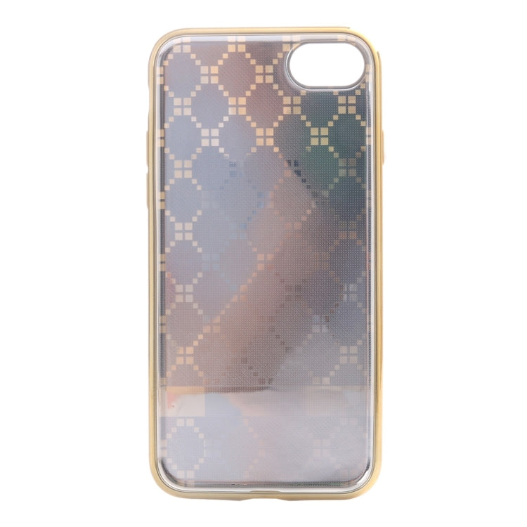For  iPhone 8 & 7  Small Cubes Cloth Pattern Electroplating TPU Protective Case