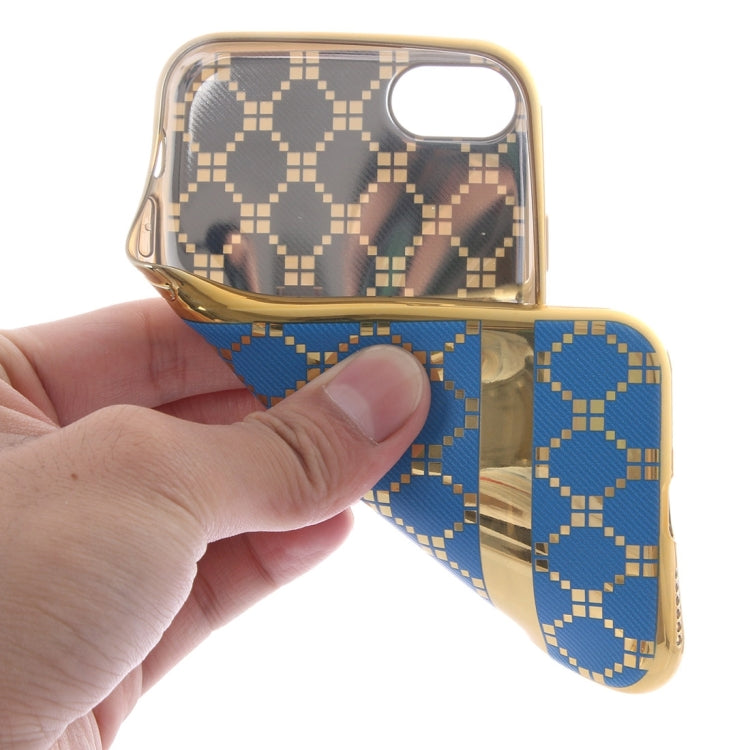 For  iPhone 8 & 7  Small Cubes Cloth Pattern Electroplating TPU Protective Case