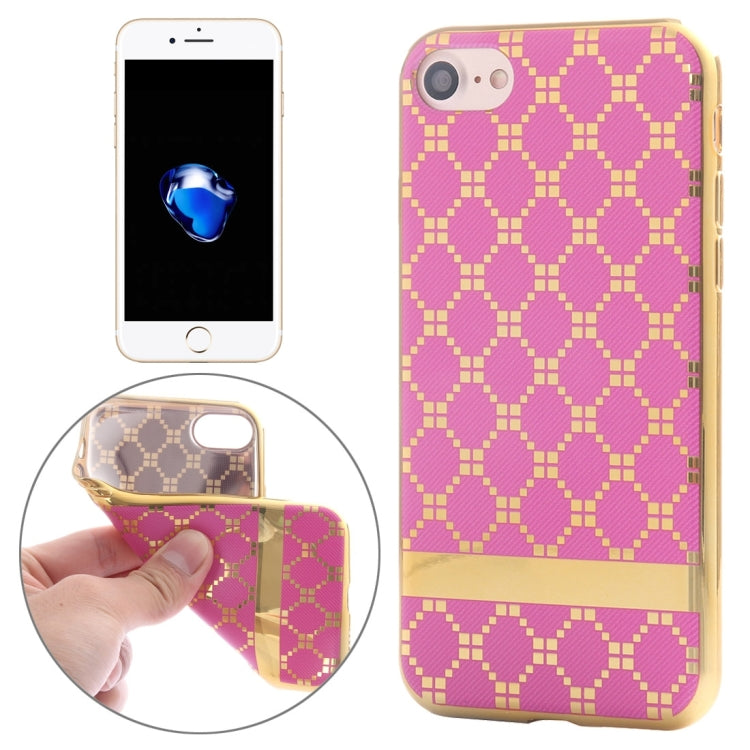 For  iPhone 8 & 7  Small Cubes Cloth Pattern Electroplating TPU Protective Case