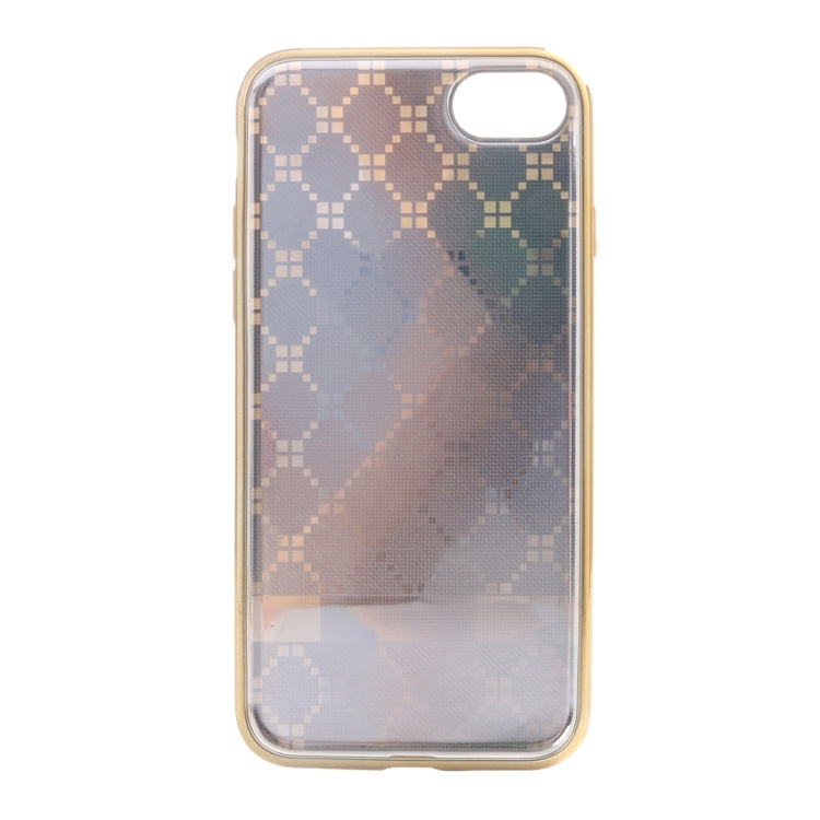 For  iPhone 8 & 7  Small Cubes Cloth Pattern Electroplating TPU Protective Case
