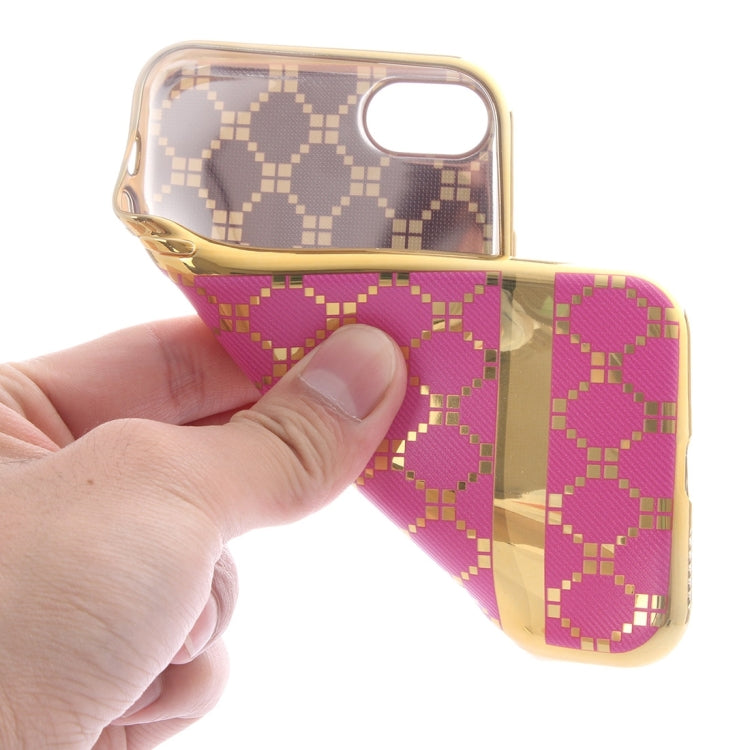 For  iPhone 8 & 7  Small Cubes Cloth Pattern Electroplating TPU Protective Case