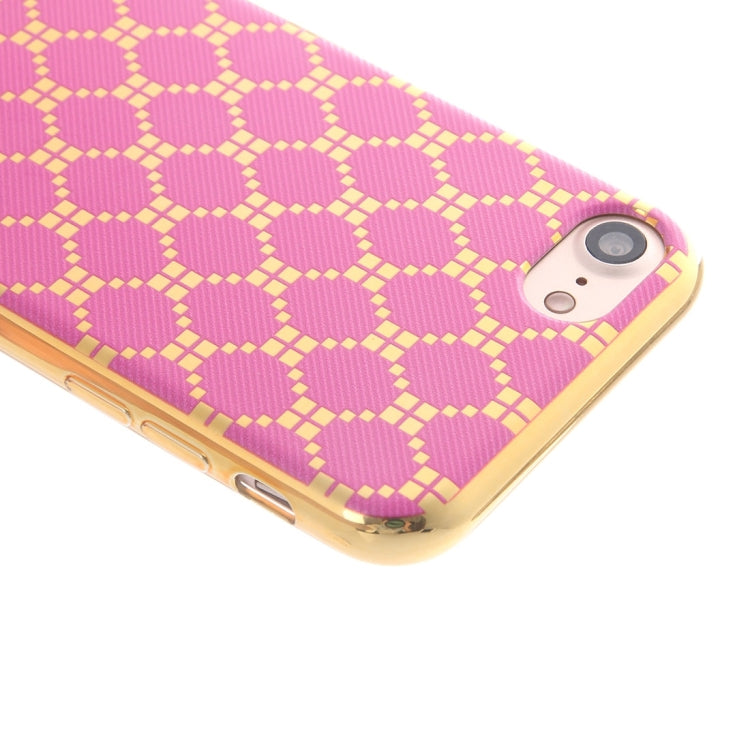 For  iPhone 8 & 7  Small Cubes Cloth Pattern Electroplating TPU Protective Case