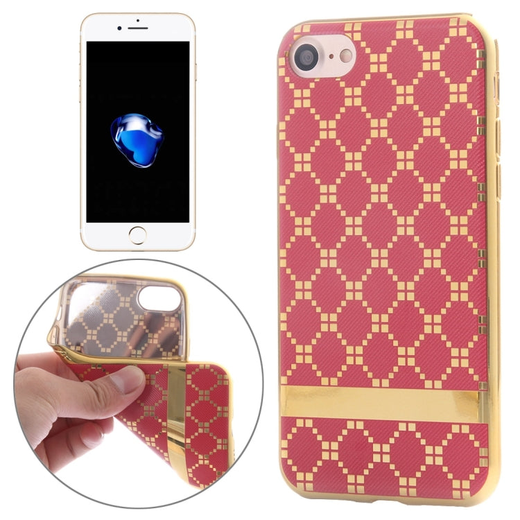 For  iPhone 8 & 7  Small Cubes Cloth Pattern Electroplating TPU Protective Case
