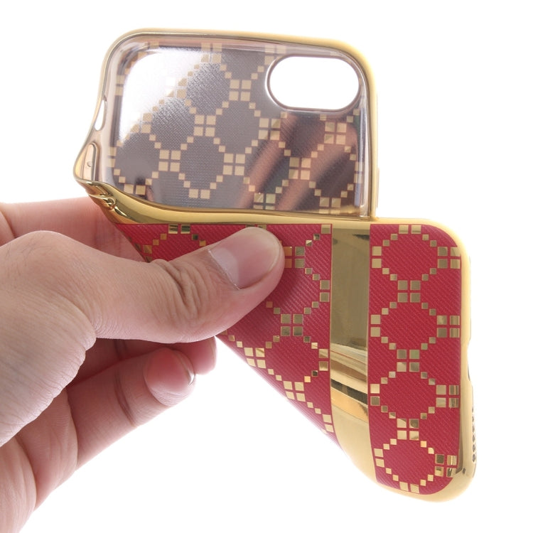 For  iPhone 8 & 7  Small Cubes Cloth Pattern Electroplating TPU Protective Case