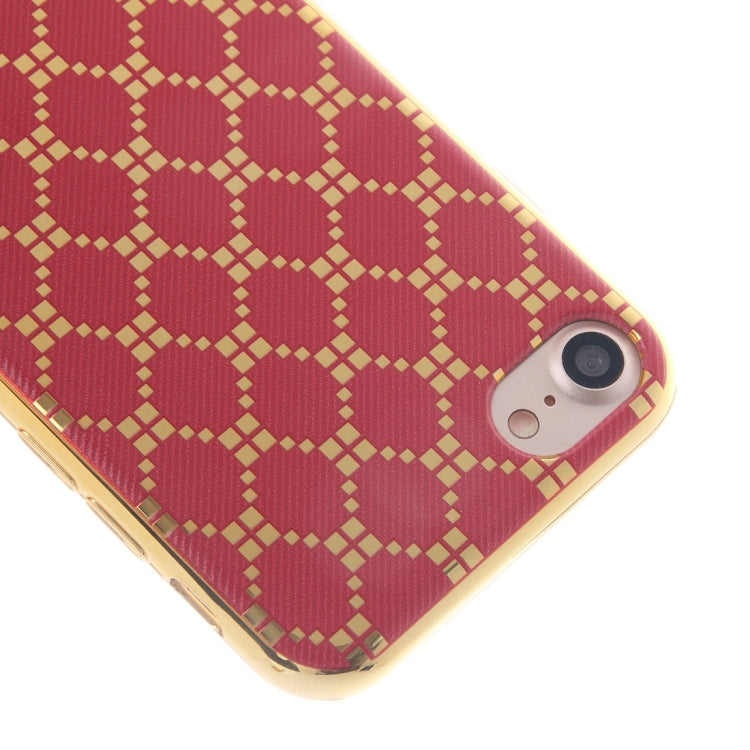 For  iPhone 8 & 7  Small Cubes Cloth Pattern Electroplating TPU Protective Case