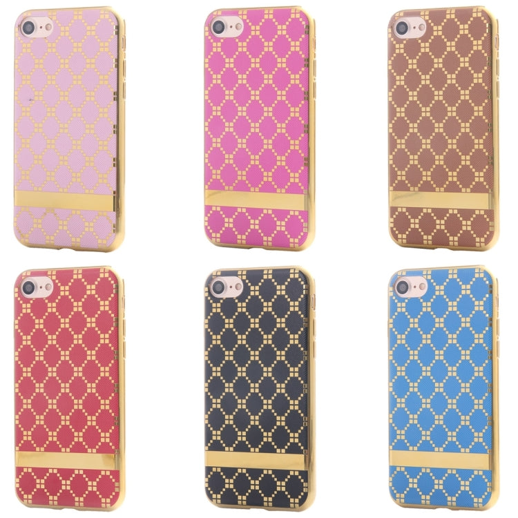 For  iPhone 8 & 7  Small Cubes Cloth Pattern Electroplating TPU Protective Case
