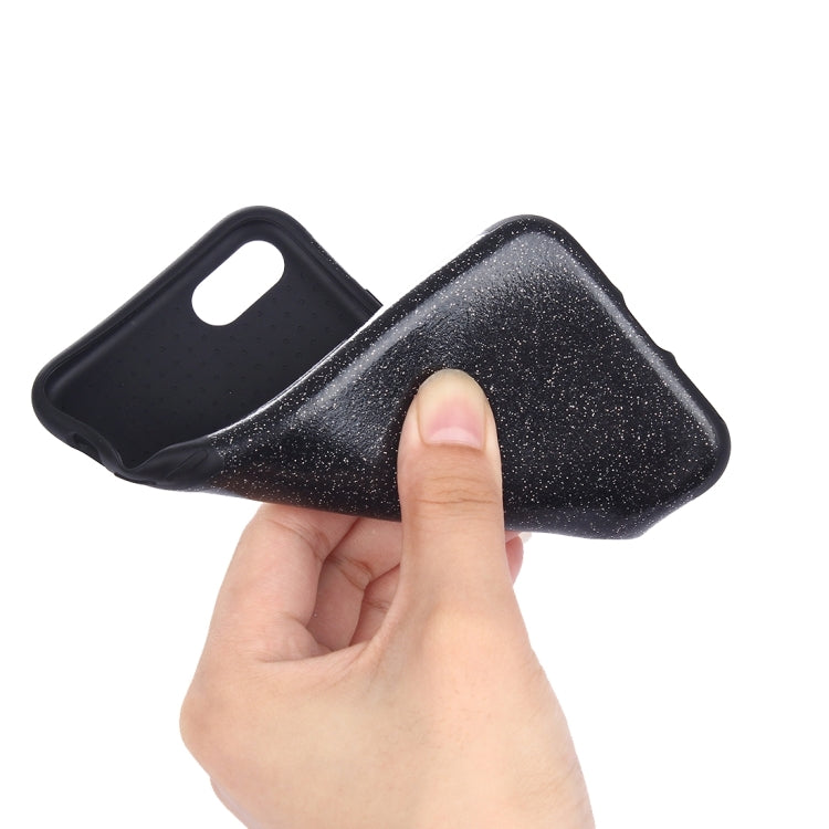 For  iPhone 8 & 7  Glitter Powder PU Paste Skin Soft TPU Protective Case