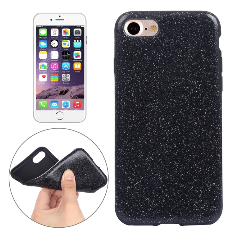 For  iPhone 8 & 7  Glitter Powder PU Paste Skin Soft TPU Protective Case
