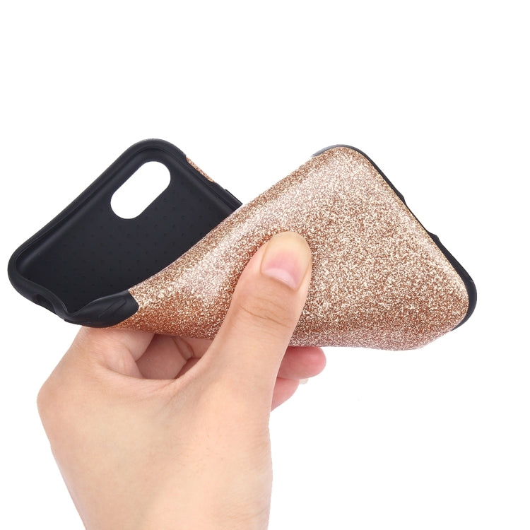 For  iPhone 8 & 7  Glitter Powder PU Paste Skin Soft TPU Protective Case