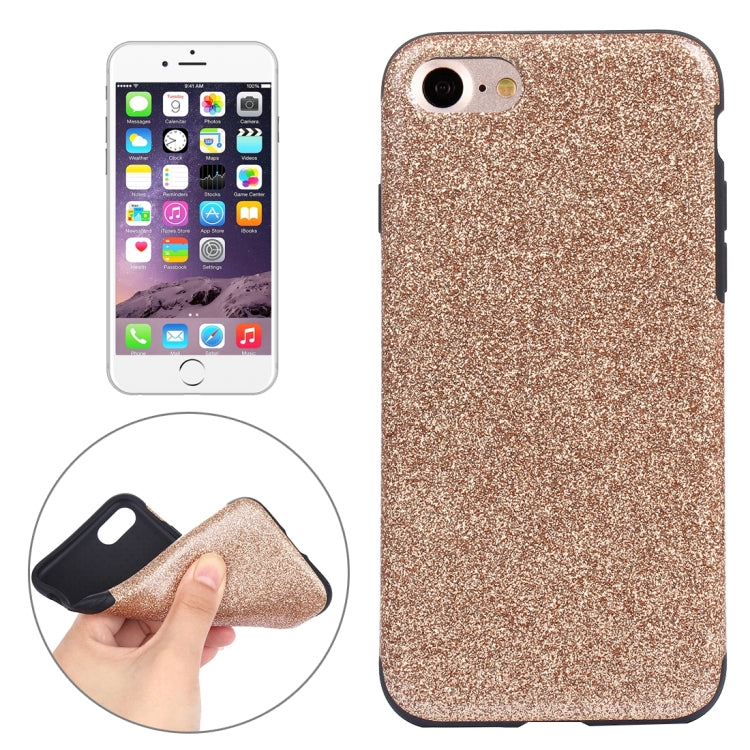 For  iPhone 8 & 7  Glitter Powder PU Paste Skin Soft TPU Protective Case