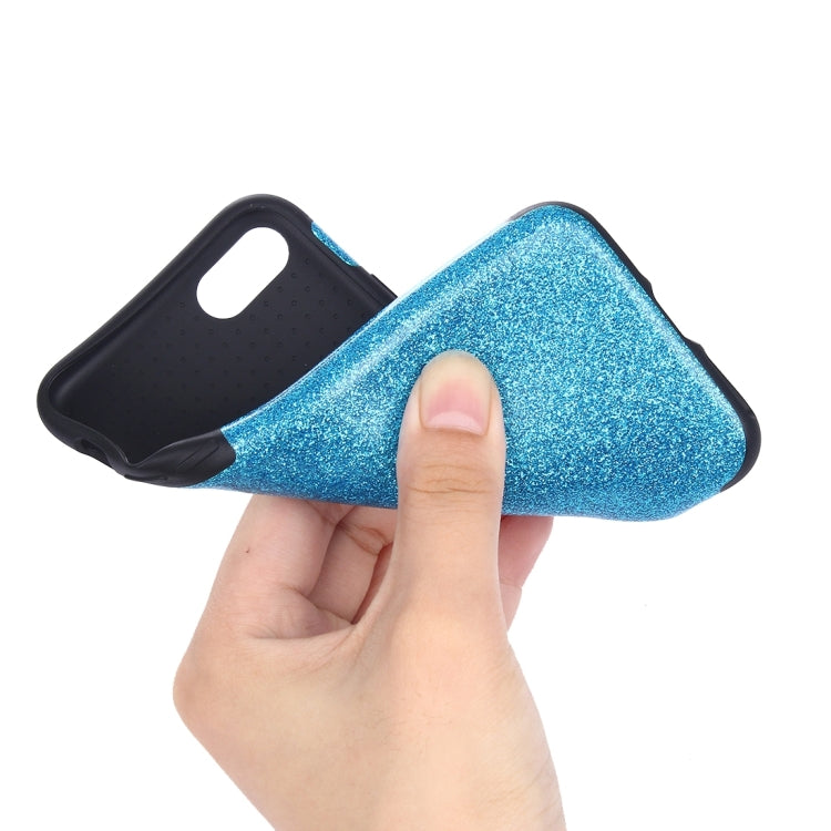 For  iPhone 8 & 7  Glitter Powder PU Paste Skin Soft TPU Protective Case