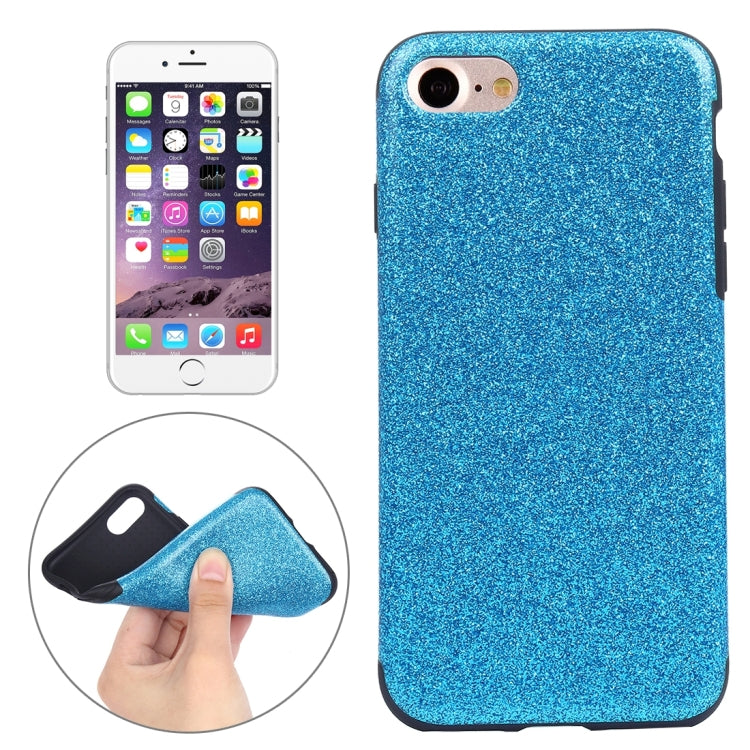 For  iPhone 8 & 7  Glitter Powder PU Paste Skin Soft TPU Protective Case