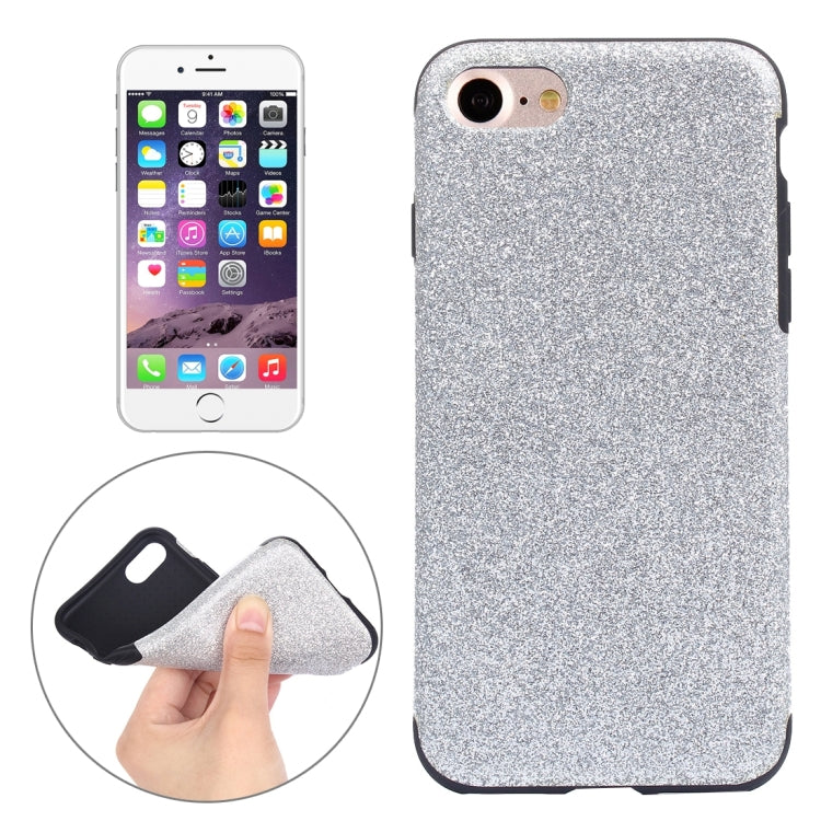 For  iPhone 8 & 7  Glitter Powder PU Paste Skin Soft TPU Protective Case